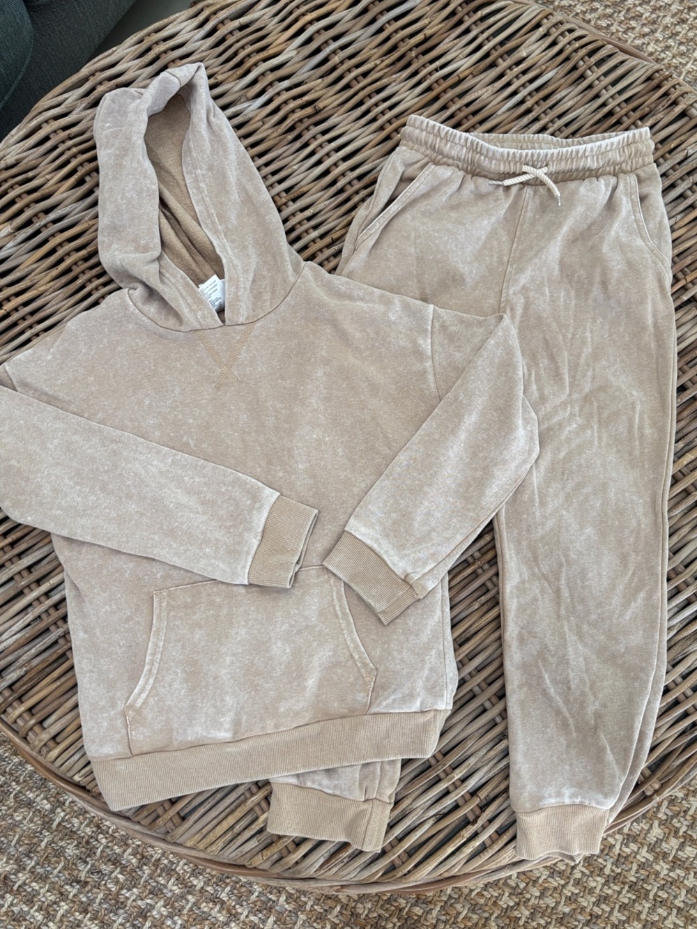 Kids Neutral Tan Cozy Sweatpants Joggers